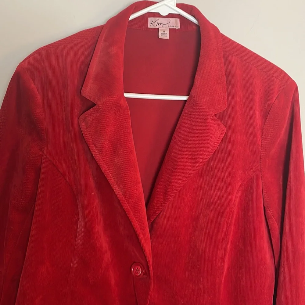 Kim Rogers Red Corduroy Blazer- 14 - Picture 2 of 11